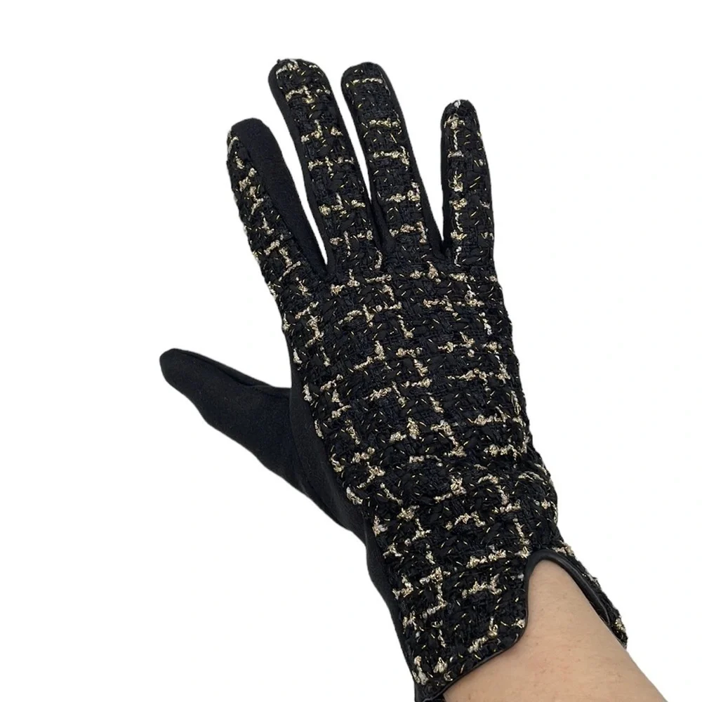 Riah Fashion Driving Gloves NWT Smartphone Touch Black Gold Small S